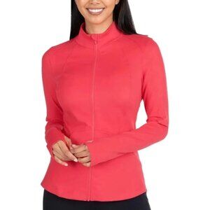 Spyder Active Women's M Full-Zip Coral Jacket With Thumbholes h1907